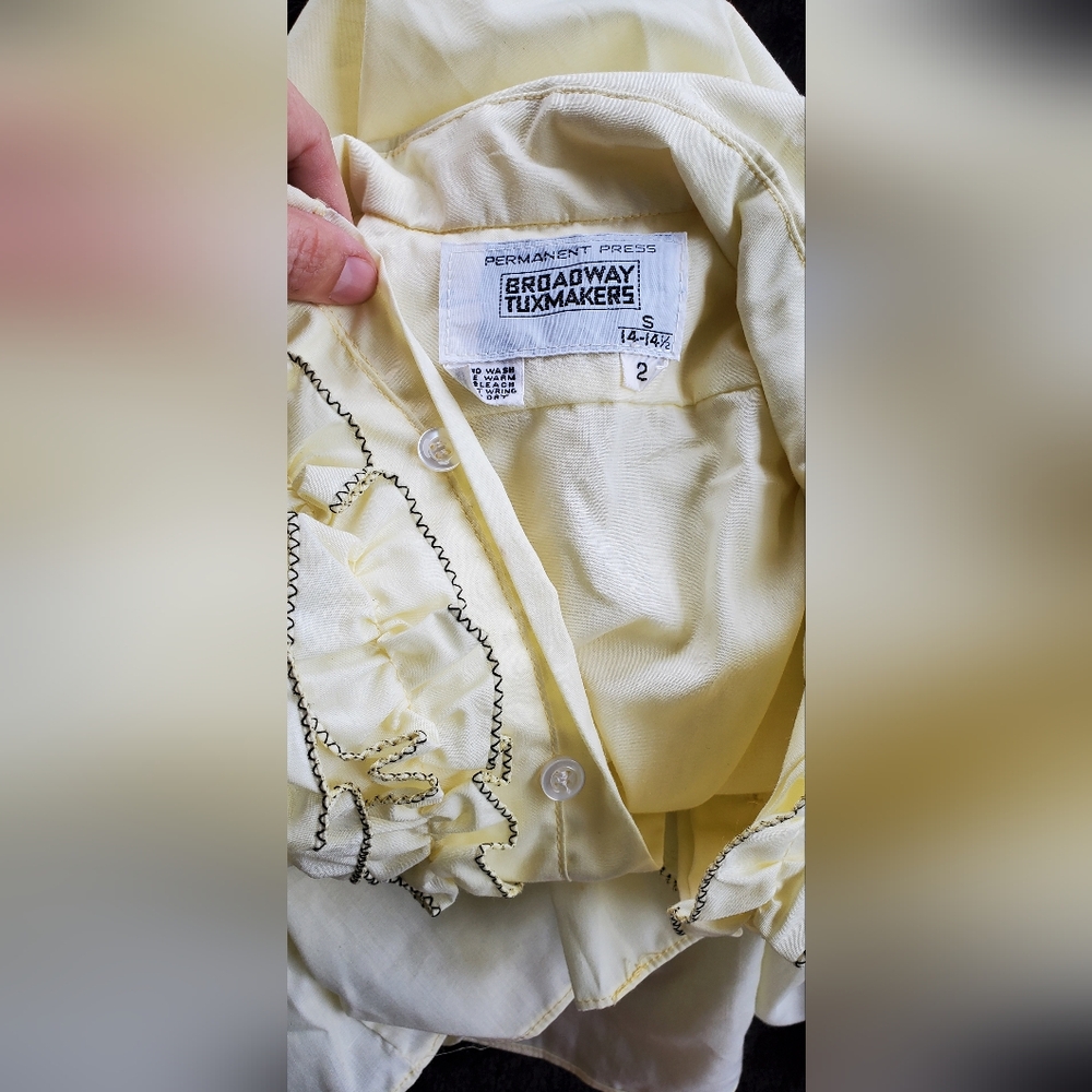 Men's 1960s Ruffled Tuxedo Streetwear, Size 14-14.5 S 2 Button-Up Shirt - Picture 6 of 7